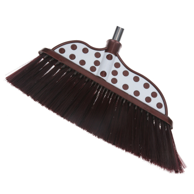A stainless steel broom sweeps the plastic head.