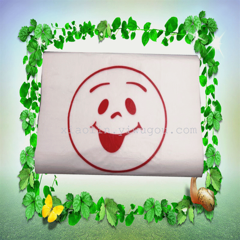 Factory spot direct monochrome smiling face pattern supermarket plastic shopping bags