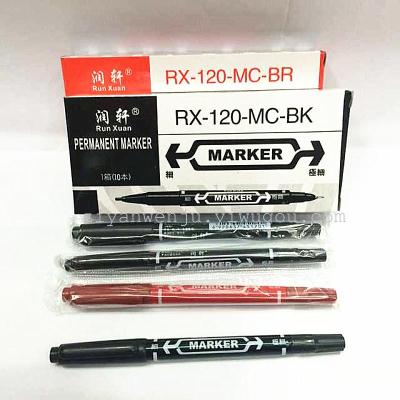 Cheap small two headed marker, oily marker pen, quick dry, hook line pen