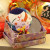 And wind cloth art craft crepe mother-and-child cat handle mirror