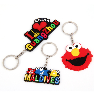New creative stereo soft PVC drops of glue modes: single and double sided LOGO keychain