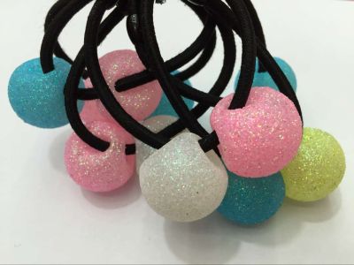 New Colorful Beads round Beads Rubber Band Hair Ring High-End Hair Accessories Colorful Bead