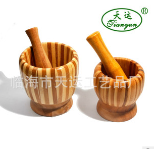 Tianyun Crafts Daily Necessities Kitchen Supplies Garlic Press Garlic Bowl Bamboo Natural