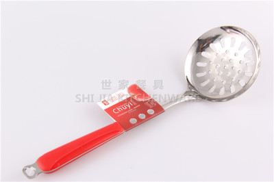 Stainless steel kitchen utensils with colored nylon handle