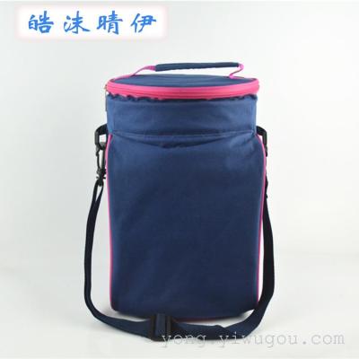 The new beverage insulation bag ice bag trade lunch bag outdoor travel lunch bag round lunch box bag