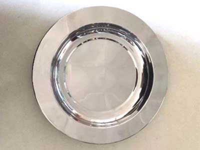 Stainless Steel Wide Edge Disc Dinner Plate High-Grade Disc Fruit Plate Western Food Tray