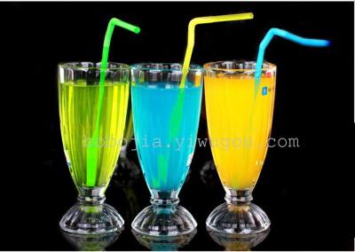 There is a Glass juice Glass cup thickened milk tea cup Glass drink cup cold drink Glass