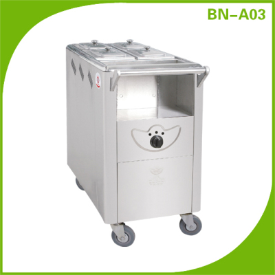 Baonan gas stainless steel four - grid thermal congee, water truck, truck, cart, cart, cart and cart.