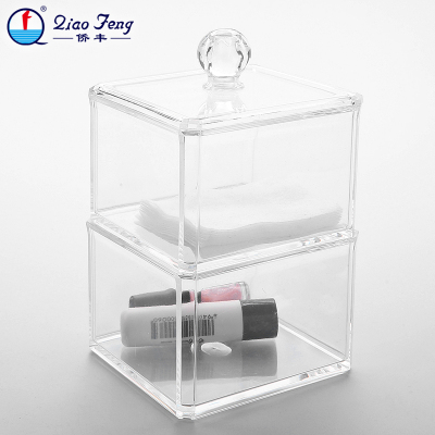 Qiao feng acrylic transparent cosmetics identifiers box cotton swab box cosmetic packing box sf - 1182