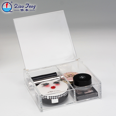 Qfenc Transparent Crystal Storage Box Skin Care Products Remote Control Storage Desktop Finishing Box SF-1027