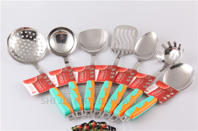 3 per cent of double color nylon holder series stainless steel kitchenware spoon scoop Colander