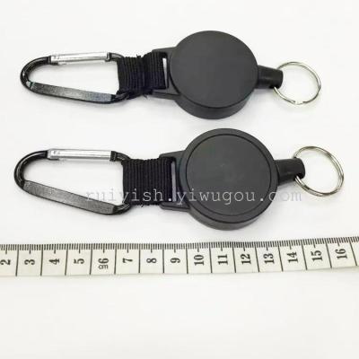 High-End Flat 5.0cm Diameter All Plastic Pull Buckle + Climbing Button Carabiner + Key Ring Style New