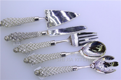 Zinc alloy family hotel cutlery cutlery hollow handle zinc alloy knife fork spoon shovel salad fork