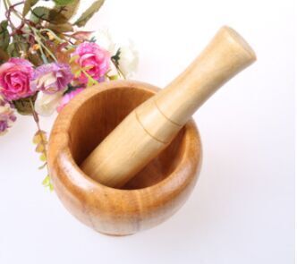 Korean Style Primary Color Wooden Garlic Press