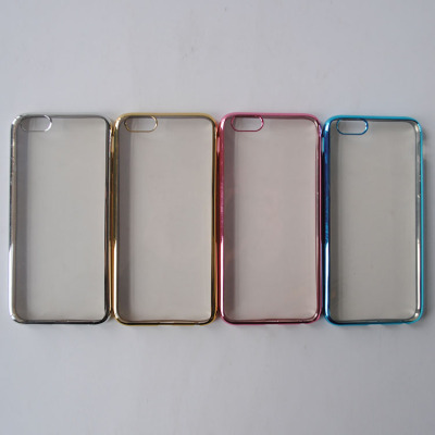 PVC transparent fashion color frame bright mirror resistant to fall Apple phone shell