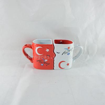 Lovers' mugs gift mugs Turkey flag design lovers'cup