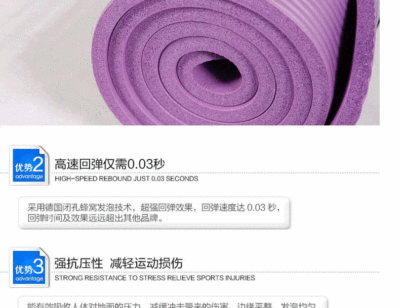 10mm Lengthened NBR Yoga Mat Multi-Functional Non-Slip Odorless Widened Trendy Sports Fitness Mat