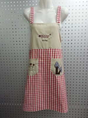 2015 cotton plaid aprons embroidered apron straps apron apron Korean antifouling apron