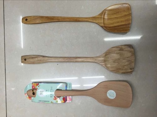 South Korea Imported Wooden Spoon Wooden Spoon Tableware Wooden Spoon Solid Wood Long Handle Rice Spoon with Hook