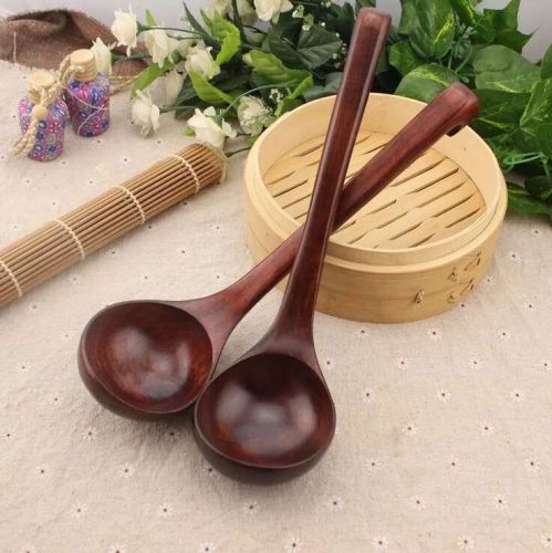 south korea imported wooden spoon wooden spoon tableware wooden spoon solid wood long handle with hook meal spoon