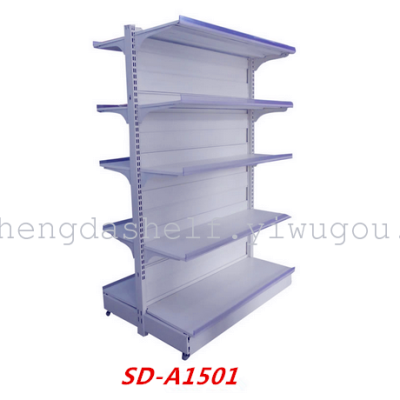 Double - sided double back - back supermarket shelves 5 - level supply side shelf display rack