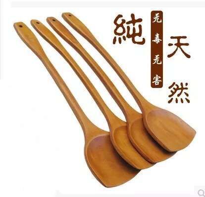 non-Stick Pan Special Log Wooden Spatula Wooden Spatula Cooking Long Handle Spatula Wooden Spatula