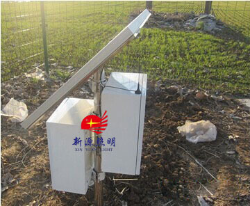 The output of the solar powered wireless transmission relay for the irrigation meteorological station