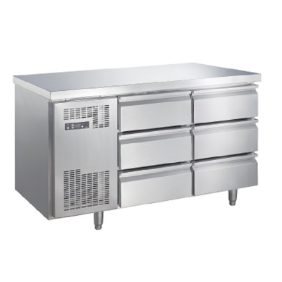 Six-Drawer Air Cooling Workbench Commercial Refrigerated Table Stainless Steel Freezer