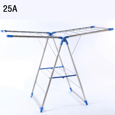 Clothes Hanger Floor Folding Telescopic Wing Drying Hanger Thickened Stainless Steel Drying Rack