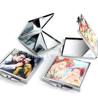 Thermal transfer cosmetic mirror custom square folding cosmetic mirror DIY blank manufacturers wholesale