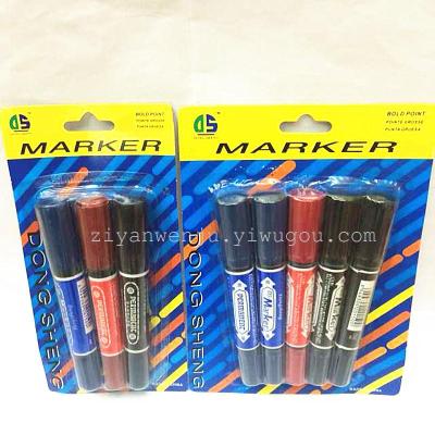 150 Big Two Sides Marking Pen 3 Pieces 5 Cards Double-Headed Oily Marking Pen