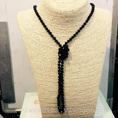 Korean version of fashion joker ladies long necklace crystal sweater chain