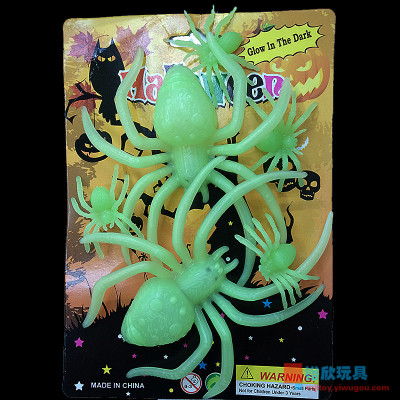 The haunted house decoration props trick funny horror luminous toy imitation genuine spider