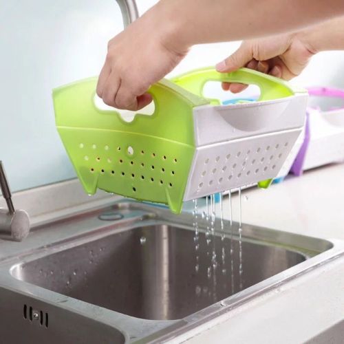 Creative Foldable Plastic Drain Basket Kitchen Vegetable Washing Basket Multi-Purpose Fruit and Vegetable Cleaning and Drying Drip Basket