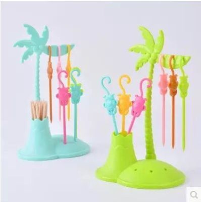 Palm monkey creative fruit fork multifunctional coconut tree fruit sign cute monkey fruit fork