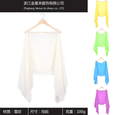 The new pure color chiffon cape scarf lady's beach towel.