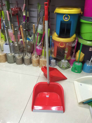 Plastic bucket dustpan garbage shovel shank type dustpan durable
