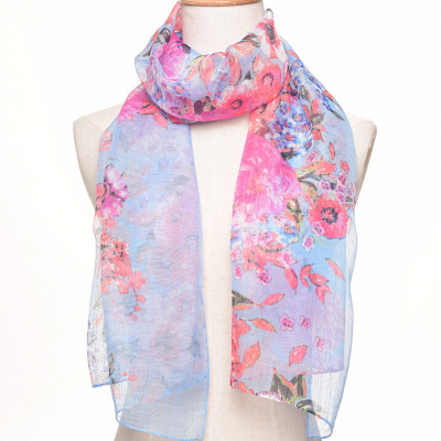The new 2015 ms flower chiffon long silk scarves multi - functional air - conditioning is prevented bask in shawls
