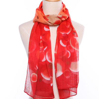 Polka dot printed scarf new mesh silk scarf ladies riding a bike to drive the sun a cape.