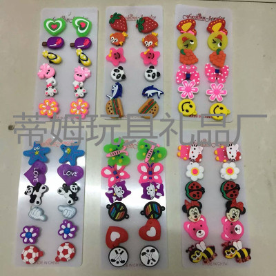 PVC shoe - buckle, shoes with cartoon glue dripping hole, shoes accessories animal soft rubber PVC shoes decoration creative modeling button