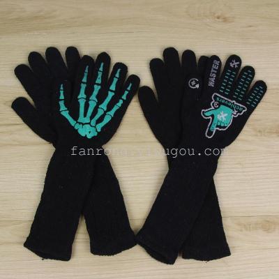 Autumn and winter heat preservation of the han version of the extension of the fashion touch screen gloves