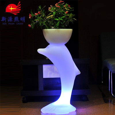 Dolphin shaped flower pots, LED light water flower pots, Bluetooth remote control pot