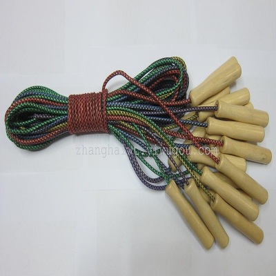 Jing super sports fitness equipment wooden handle cotton gum rope rope wooden handle cotton gum manufacturers direct sales