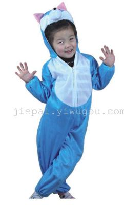 Day kids play costume animal costumes cute Blue Cat costume