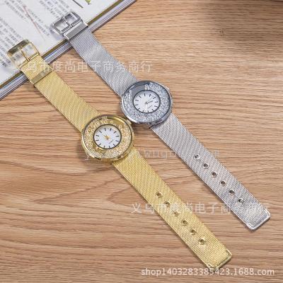 Tonghai new speed sold outside warehouse Ladies Watch beads ultra-thin large dial light gold watch fashion belt