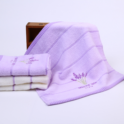 Pure cotton towel Lavender beauty towel plain embroidery towel products