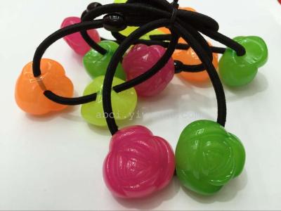 New Hot Sale Color Rubber Band Colorful Beads Top Cuft Head Rope