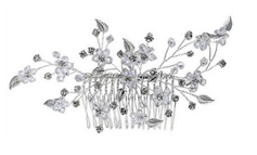 Artificial diamond pearl flower silver hoop 83 leaves