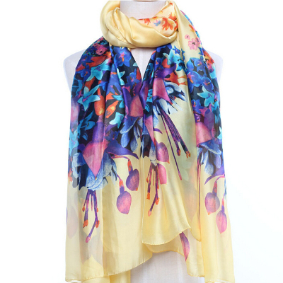 Ladies' new eco - friendly digital jet silk scarves with silk scarves.