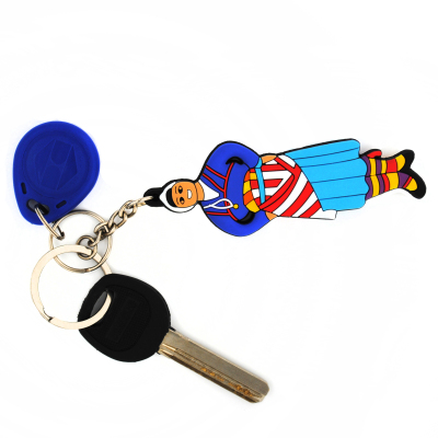 PVC black and white clothing features ethnic clothing PVC Keychain